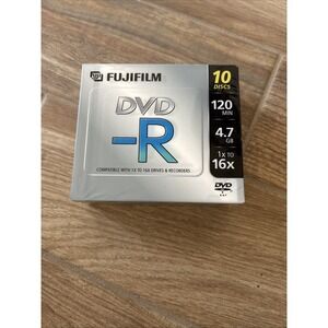 10 Discs NWT Fujifilm DVD-R 1.4 GB / 120 1x - 16x, For Drives &‎ Recorders